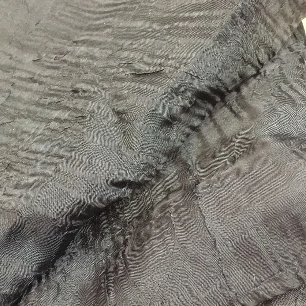 Pair 51x84 Black Crinkle Sheer Voile Curtain Panel